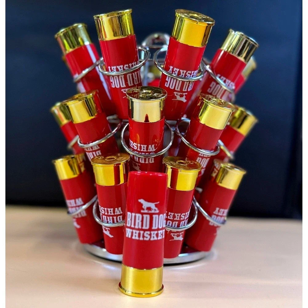 28 Bird Dog‎ Whiskey Shot Glasses 12 GA Shotgun Shells Novelty Barware Set